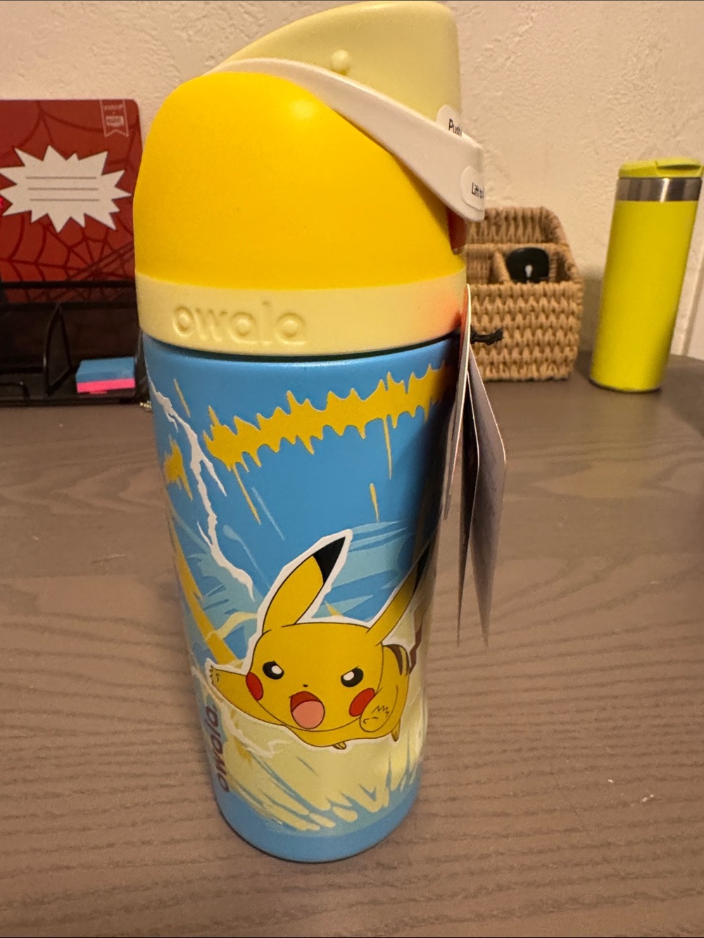 Owala Kids Pikachu Yellow & Blue steel Water Bottle